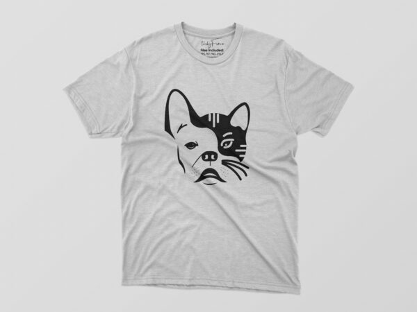 Cat and dog tshirt design
