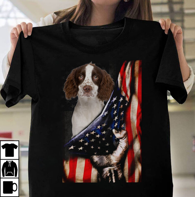 1 DESIGN 30 VERSIONS – Dog Breeds with Us flag