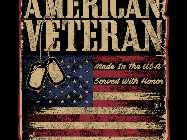 American veteran t shirt vector