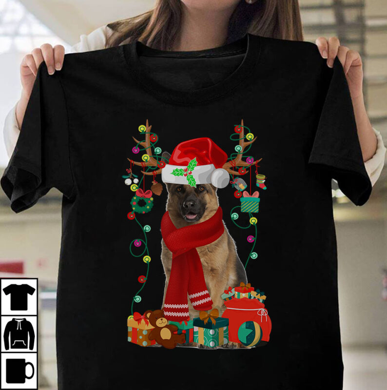 t-shirt vector 1 DESIGN 30 VERSIONS - Dog Breeds Christmas