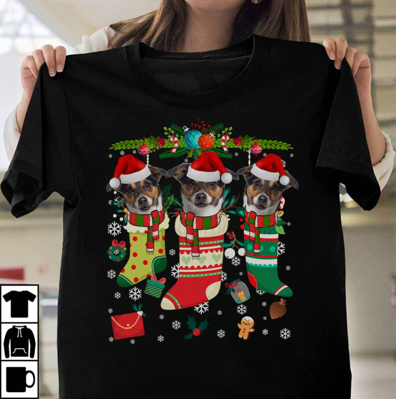 t-shirt vector 1 DESIGN 30 VERSIONS - Dog Breeds Christmas