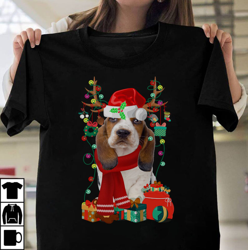 t-shirt vector 1 DESIGN 30 VERSIONS - Dog Breeds Christmas