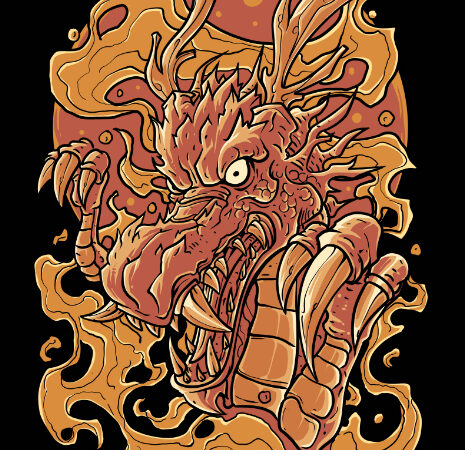 Dragon fire tshirt design