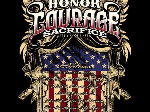 Honor courage sacrifice graphic t shirt