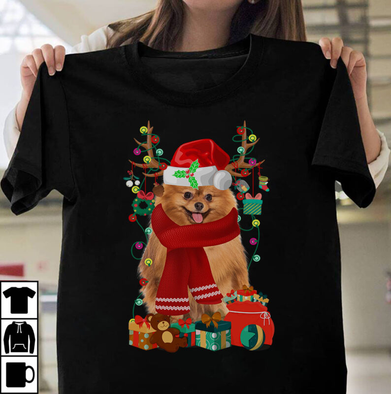 t-shirt vector 1 DESIGN 30 VERSIONS - Dog Breeds Christmas