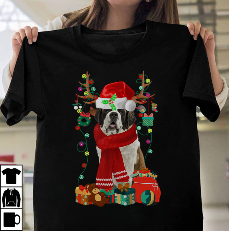 t-shirt vector 1 DESIGN 30 VERSIONS - Dog Breeds Christmas