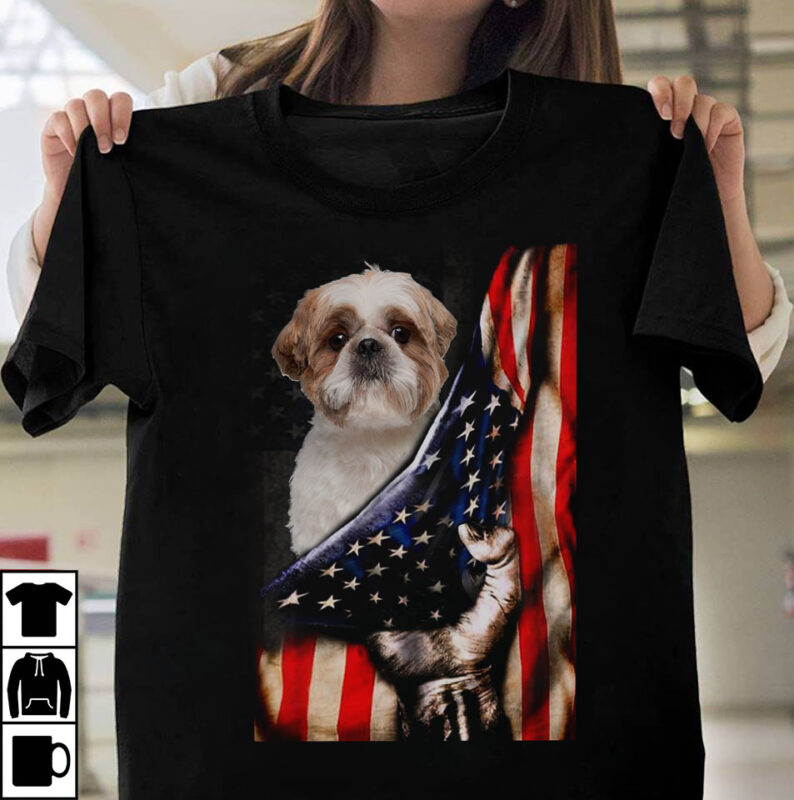 1 DESIGN 30 VERSIONS - Dog Breeds with Us flag - Buy t-shirt designs