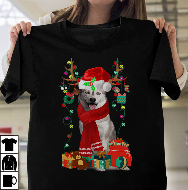 t-shirt vector 1 DESIGN 30 VERSIONS - Dog Breeds Christmas