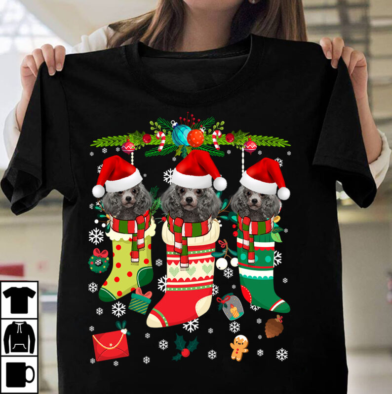t-shirt vector 1 DESIGN 30 VERSIONS - Dog Breeds Christmas