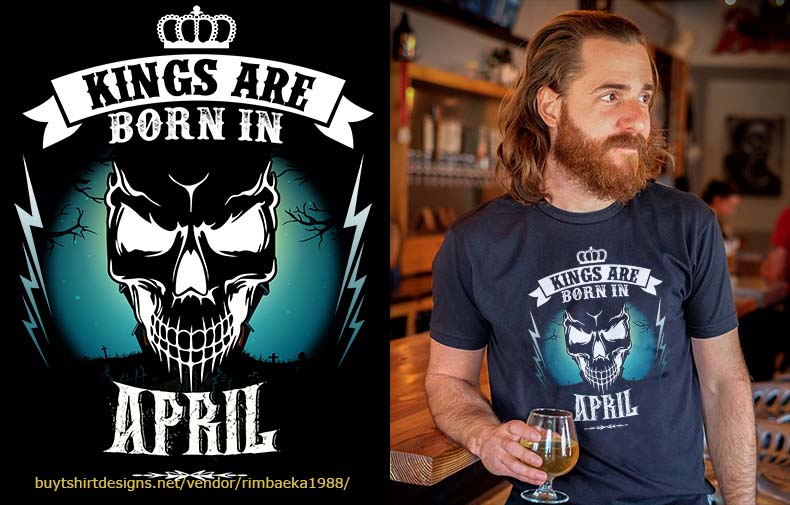 12 birthday skull king are born PART#2 tshirt design bundle january february march apryl may june july august september october november december PSD File editable text