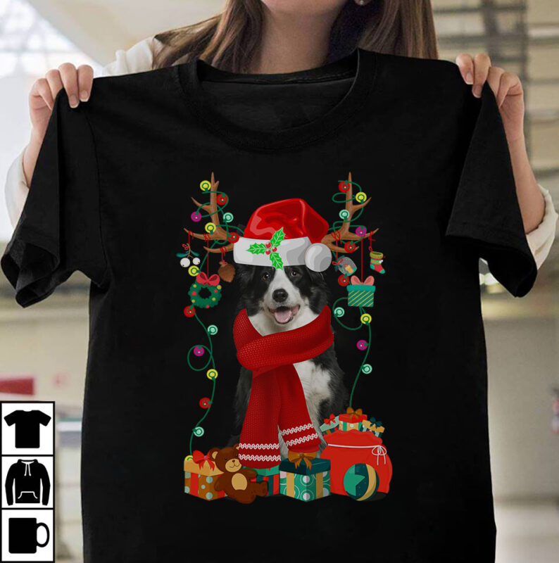 t-shirt vector 1 DESIGN 30 VERSIONS - Dog Breeds Christmas