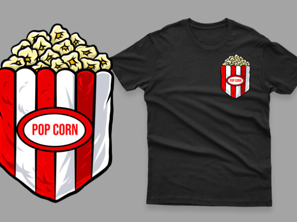 Pocket pop corn t shirt illustration