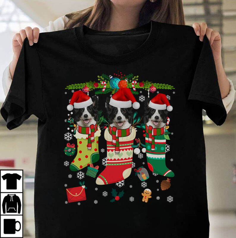 t-shirt vector 1 DESIGN 30 VERSIONS - Dog Breeds Christmas