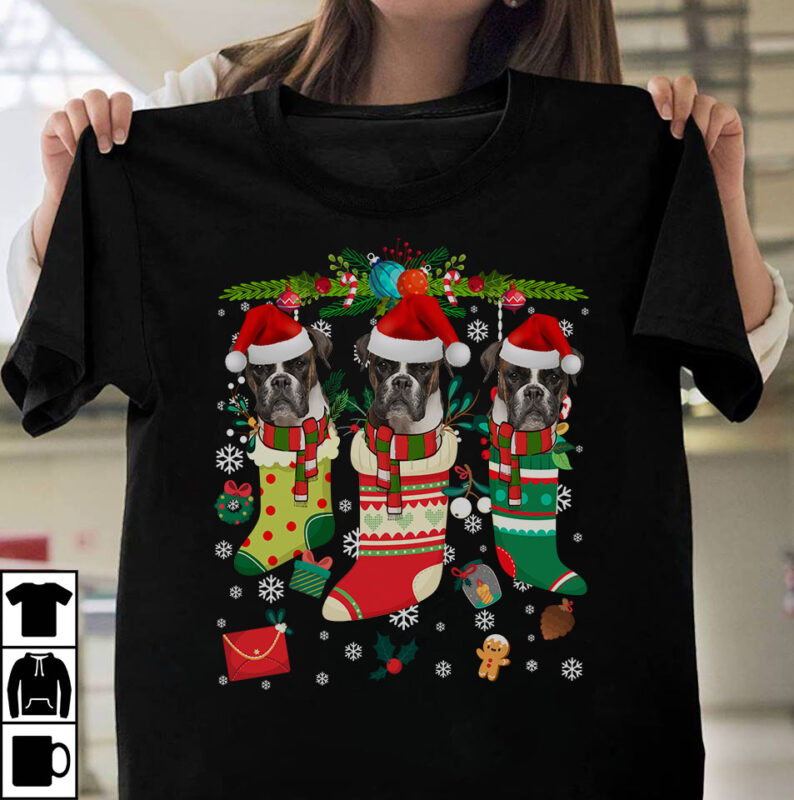 t-shirt vector 1 DESIGN 30 VERSIONS - Dog Breeds Christmas