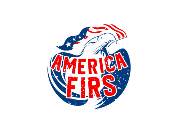 America first t-shirt design, with eagle and american flag