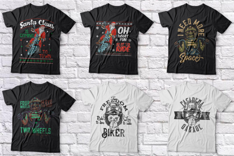 Motorcycles T-shirt Designs BUNDLE