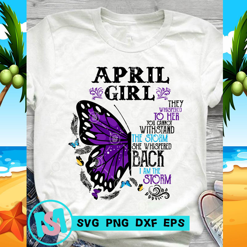 April Girl Butterfly SVG, Gift For Girl SVG, Hippie SVG, Gypsy SVG
