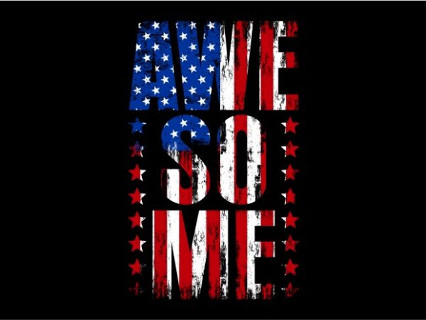 Awesome text usa flag – typography awesome usa flag t shirt vector