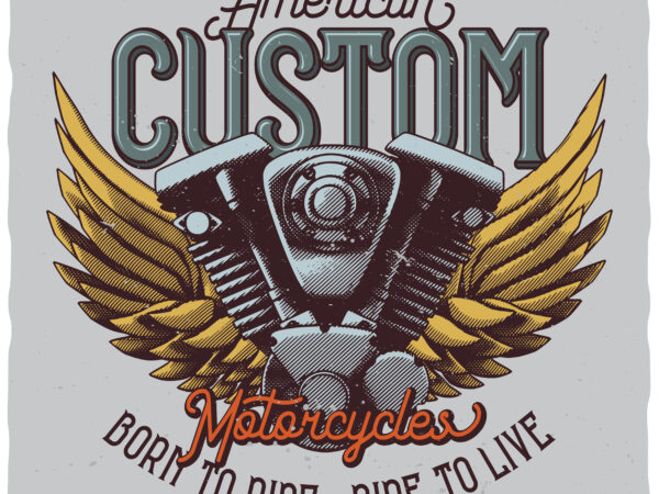 Born to ride. editable t-shirt design.