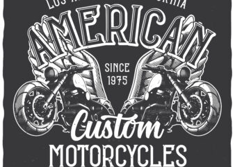 American Motorcycles. Editable t-shirt design.