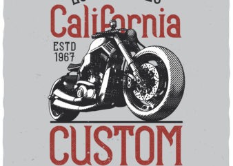 Custom Motors. Editable t-shirt design.
