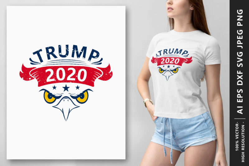 Trump 2020 Re-election T-Shirt Design with American Eagle