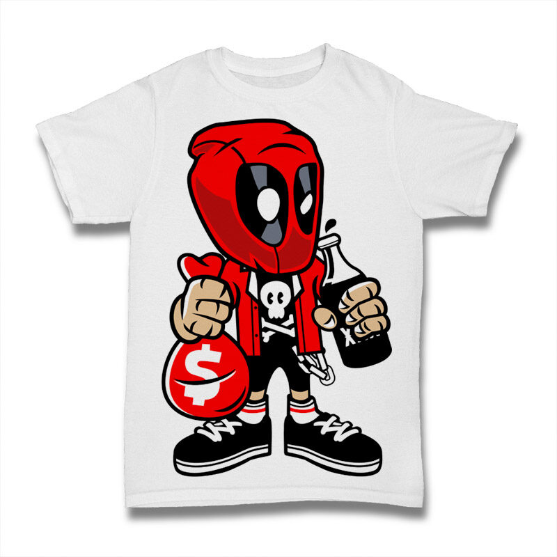 39 Pop Culture Cartoon Tshirt Design Bundle #2