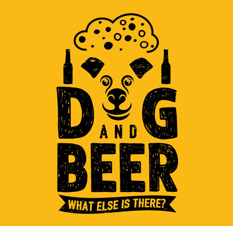 “dog and beer” design tshirt vector template for sale