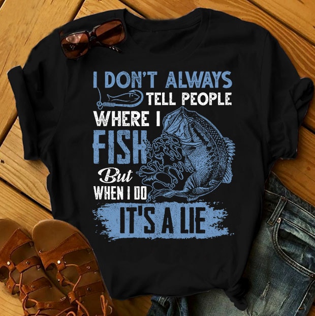 t-shirt vector Fishing Bundle Part 1 - 50 Designs - 90% OFF