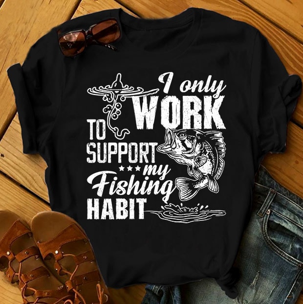 t-shirt vector Fishing Bundle Part 1 - 50 Designs - 90% OFF