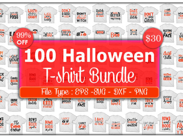 100 best selling halloween tshirt designs bundle