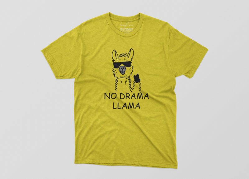 NO-DRAMA-LLAMA Tshirt Design