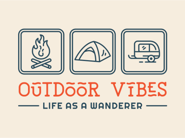 Outdoor vibes t-shirt design for sale