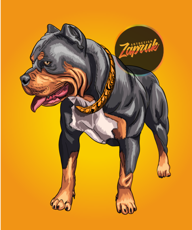 PNG illustration Pitbull Dog cartoon artwork for sale