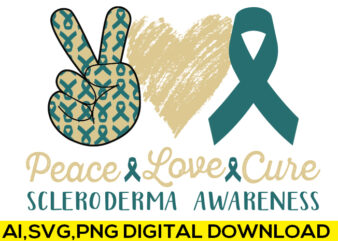 Peace Love Cure Scleroderma Awareness tShirt