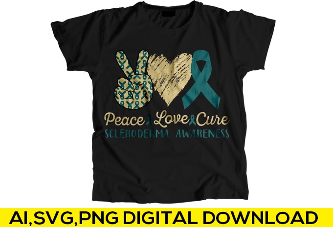 Peace Love Cure Scleroderma Awareness tShirt