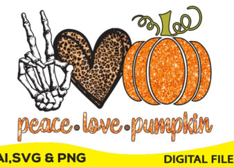 Peace, love, Pumpkin print ready t shirt design