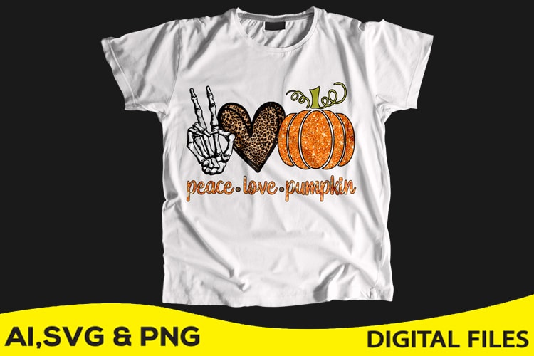 Peace, love, Pumpkin print ready t shirt design