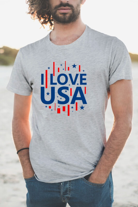 I love USA T-shirt design slogan EPS SVG PNG