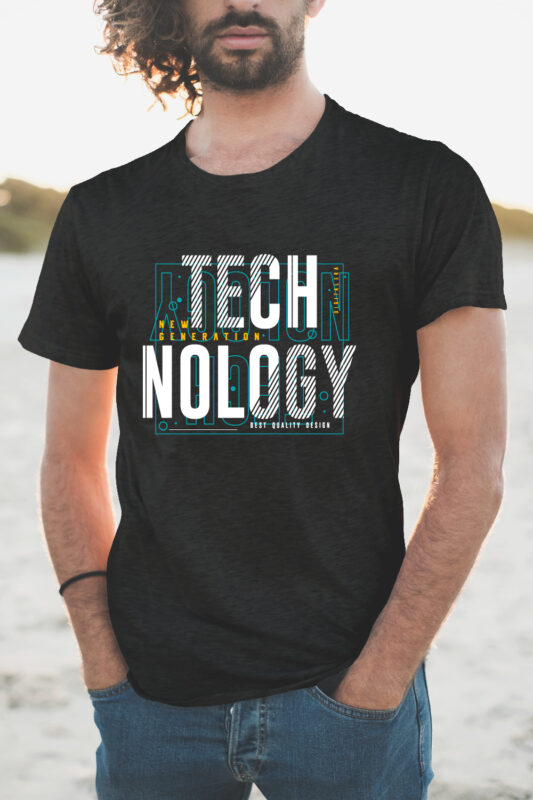 Technology New Generation Geometry T-shirt Design