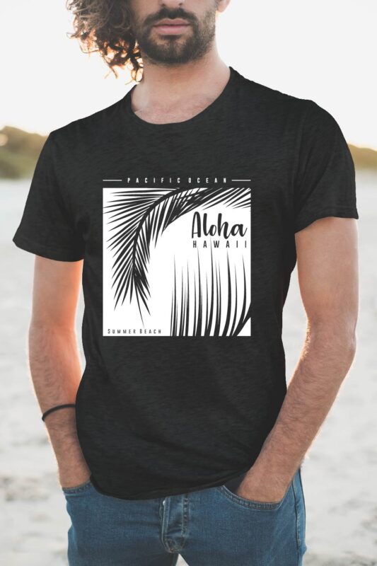 Aloha Hawaii Summer Beach Paradise T-Shirt Design