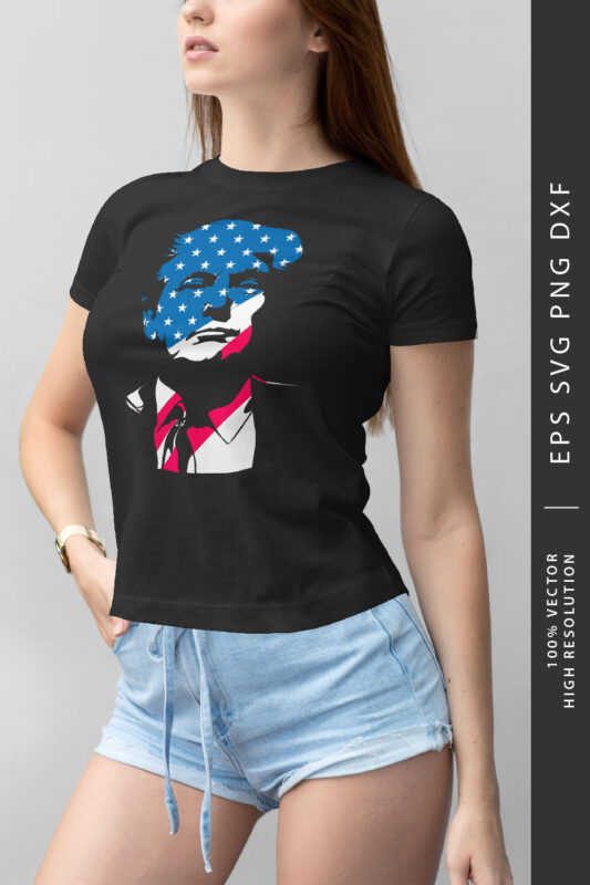 Donald Trump with American Flag Vector T-shirt Design