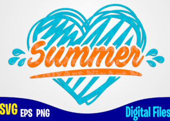Summer, Summer svg, Heart, Funny Summer design svg eps, png files for cutting machines and print t shirt designs for sale t-shirt design png