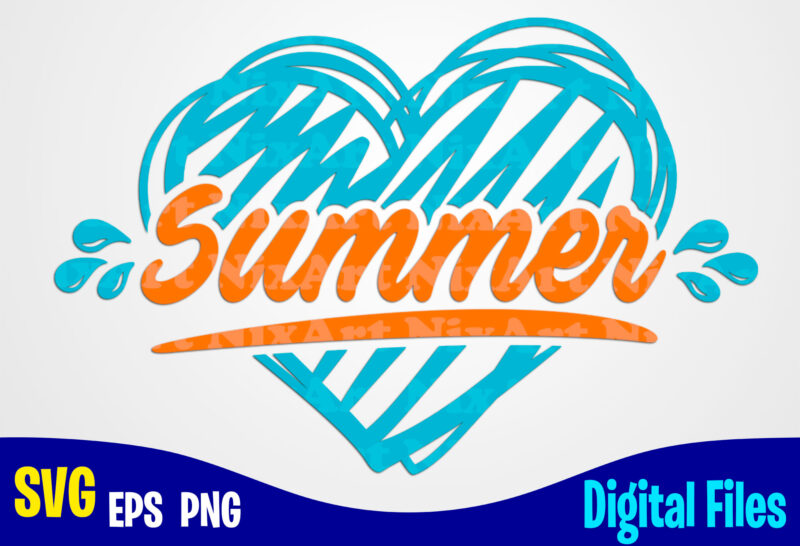 Summer, Summer svg, Heart, Funny Summer design svg eps, png files for cutting machines and print t shirt designs for sale t-shirt design png