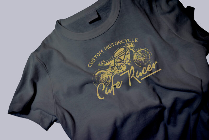Custom Motorsycle Cafe Racer Tshirt Design