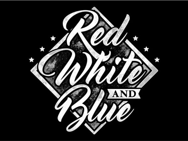 Typography american themes – red white and blue t shirt designs for sale