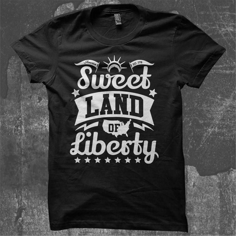 Typography American Themes – Sweet Land Of Liberty