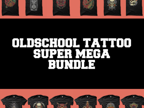 Tattoo oldschool super mega bundle tshirt design