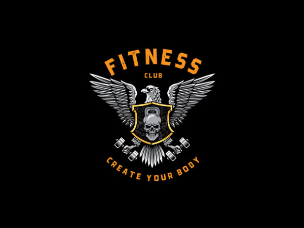 Fitness club vector t-shirt design