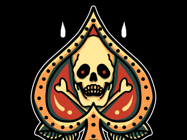 Ace skull tshirt design for sale